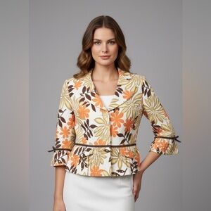 Classiques Entier Floral Blazer in Orange and Brown